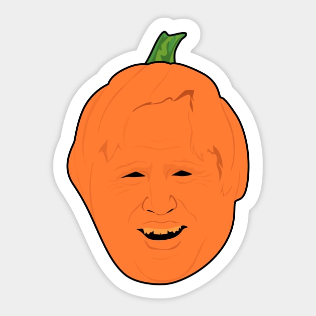 Boris Johnson Pumpkin Sticker by Jakmalone